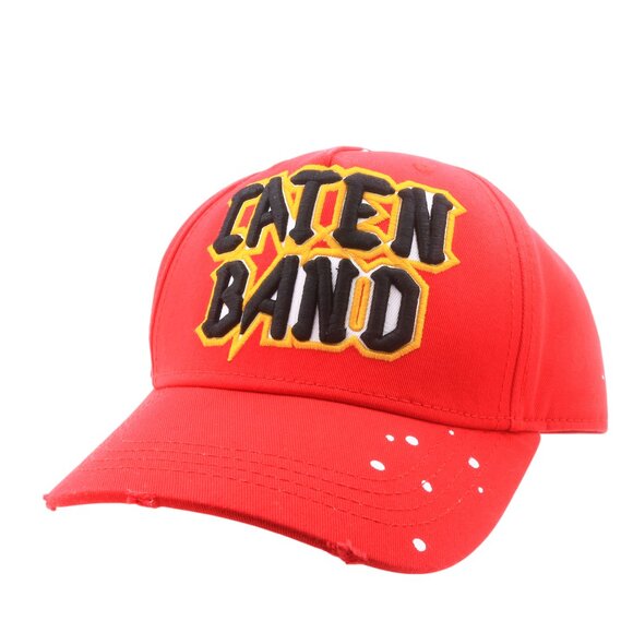 Dsquared2 Caten Band Embroidery Red Baseball Cap Luxury Hat Retail